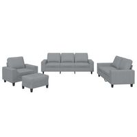 juego de sofas 4 piezas tela gris claro vidaxl