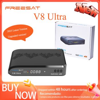 Receptor de Satélite Freesat V8 Ultra 4K, DVB-S2X/T2/ISDBT/ATS-C, 4GB RAM, H.265, Multi-idioma, GTMedia V8 UHD Versión Mejorada