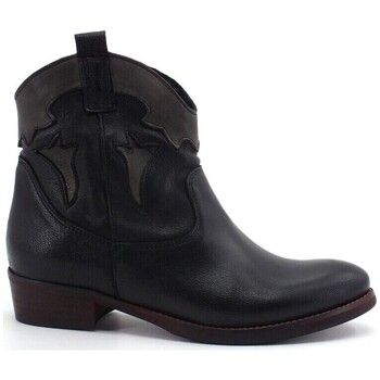 Jiudit Botines Stivaletto Texano Pelle Nero Grigio 877 para mujer