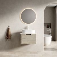 mueble de lavabo suspendido - bano - madera contrachapada - crema y blanco 60x46x502cm