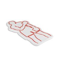 iluminacion led decorativa de plastico muhammed ali rojo 28x60x2 cm