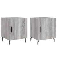 mesita de noche 40x40x50 cm madera trabajada hierro y aluminio - gris