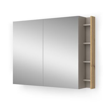 Armario Con Espejo Para Baño Edelin 100 X 75 Cm Con Estantes Vicco