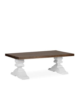 Mesa de centro de madera marrón y blanca anch. 130 cm