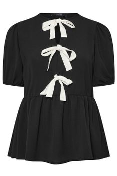 Limited Collection Curve Black Bow Top, Mujer Curvy Y Tallas Grandes, Limited Collection