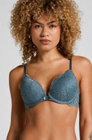 hunkemoller sujetador push-up de aros preformado marine azul