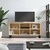 mueble tv  mueble de salon  armario tv madera de ingenieria roble sonoma 1035x30x50 cm cfw777939