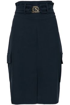 falda de talle alto con grandes bolsillos tipo cargo navy 40