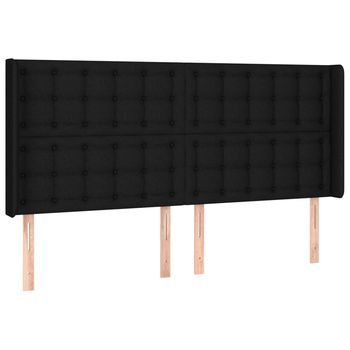 Cabecero Con Orejas De Tela Negro 203x16x118/128 Cm Vidaxl