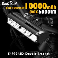 luz led para bicicleta de montana 10000mah 5p90 soporte doble frontal banco de energia lampara para bicicleta de montana faro para bicicleta accesorios traseros para ciclismo