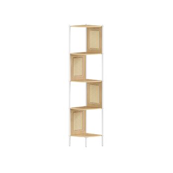 Librería Esquinera de 5 Niveles 31,9 x 31,9 x 156,4 cm, Beige Roble