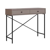 consola 2 cajones color moka y patas de metal - l110 cm - marron