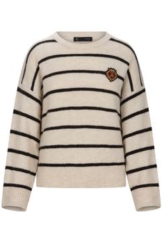 jersey de cuello redondo a rayas con escudo dark chocolate stripe xs