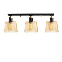 lampara de techo kemer-n-267 negro metal vidrio diametro 68x24 cm