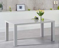 ex-display atlanta 160cm light grey high gloss dining table