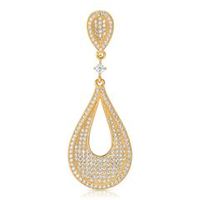 colgante de plata chapada en oro amarillo con micro pave