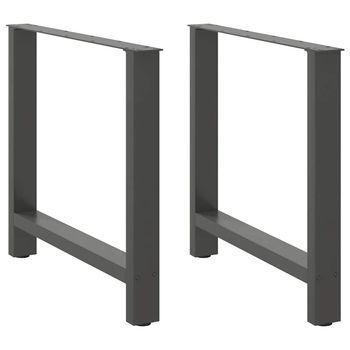 Patas Para Mesa De Comedor Antracita (2 Unidades, 80 X 72-73 Cm, Acero) Vidaxl