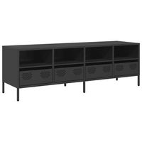 mueble para tv acero laminado en frio negro 135x39x435 cm vidaxl