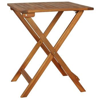 Mesa Y Sillas Bistró Plegables 3 Uds | Conjunto De Mesa Y Sillas Y Cojines Madera Maciza