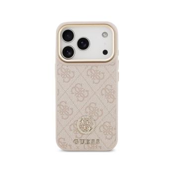 Guess Funda Para Iphone 17 Pro – Carcasa De Polipiel Rosa Con Logo 4g Strass, Diseño Elegante Y Ajuste Preciso
