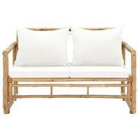 sofa de jardin 2 plazas  sofa de exterior con cojines bambu