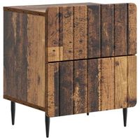 mesita de noche 43x345x495 cm acero - marron