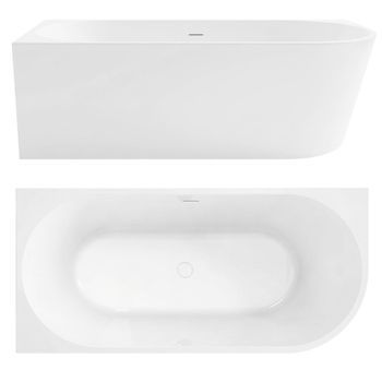Bañera De Esquina Rea Bellanto 150 Izquierda Tapa Oro Cepillado, White 149 X 74,5 X 58 Cm