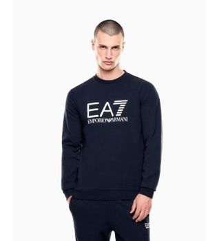 EA7 para hombre. 7M002278_AF22266 Sudadera Core Identity azul (3XL), Casual, Algodón, Manga larga