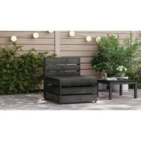 sofa central de jardin  sofa de exterior de palets madera de pino impregnada gris