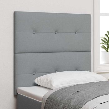 Vidaxl Cabecero Ajustable En Altura Con Cabecera Gris Claro 90 Cm Tela