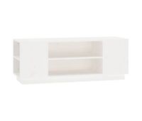 mueble de tv madera maciza de pino blanco 110x35x405 cm