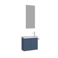 conjunto de mueble con lavabo y espejo 2 piezas  - 60 x 22 x 50 cm - azul mate