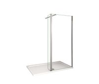 mampara de ducha fija 2 hojas panel fijolateral giratorio vidrio 8mm antical con barra ajustable 73-120cm tamano639-65940x200cm