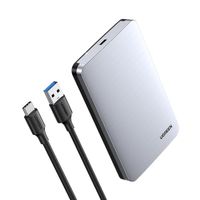 caja disco duro 25r ugreen 70498 aluminio sata usb tipo c gris capacidad 6tb