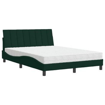 Cama Con Colchón Hanko Terciopelo Verde Oscuro 140x200 Cm Vidaxl
