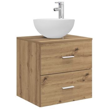 Vanidad Con Lavabo De Pared Roble Artisan 49,5 X 41 X 64,5 Cm Vidaxl