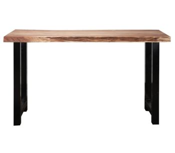 Mesa alta de madera de acacia y acero 150 cm