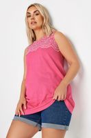 yours top sin mangas fucsia canesu con bordados mujer curvy y tallas grandes yours