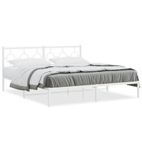 estructura cama sin colchon con cabecero metal blanco 183x213cm vidaxl