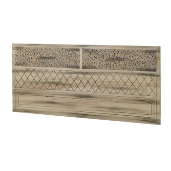 Cabecero De Madera De Álamo Natural, 145x60 Cm