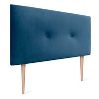 dhome cabecero de terciopelo liso con botones 110x115 con patas camas 105 - azul
