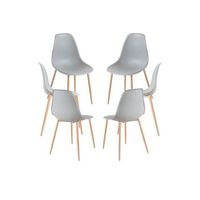 pack 6 sillas mykle de polipropileno 854638 cm - gris claro