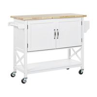 carrito de cocina blanco madera clara mdf estante armario almacenaje ruedas mele