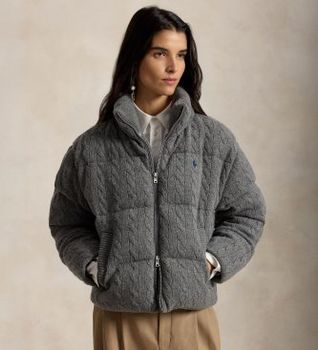 Polo Ralph Lauren para mujer. 211A10457004 Chaqueta acolchada de lana y cachemira gris (XS), Casual