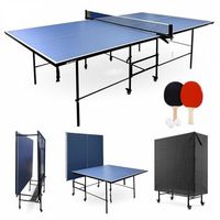 mesa de ping pong plegable facil de montar y transportar ligera y comoda viene con 2 palas y 3 pelotas incluye funda protectora mod tokyo azul