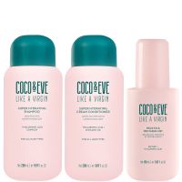 coco  eve like a virgin shampoo  conditioner and frizz-fix and pro shine mist bundle