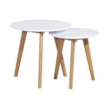 Set De Mesas Auxiliares Madera Lacada Guazú
