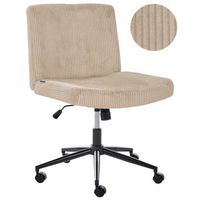 silla de escritorio giratoria con tapizado de pana asiento ancho neumatico inclinable para oficina en casa beige geddes