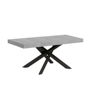 Mesa Extensible 90x120/224 Cm Volantis Premium Estructura De Cemento Antracita