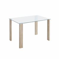 mesa de comedor fija con sobre de cristal 150x90 cm cristal cambria